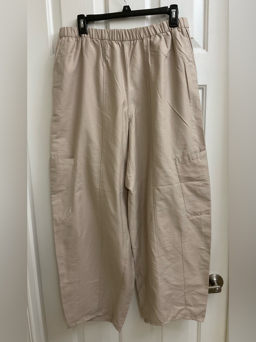 H&M Barrel Style Wide Leg Cotton Pants Size M NWT